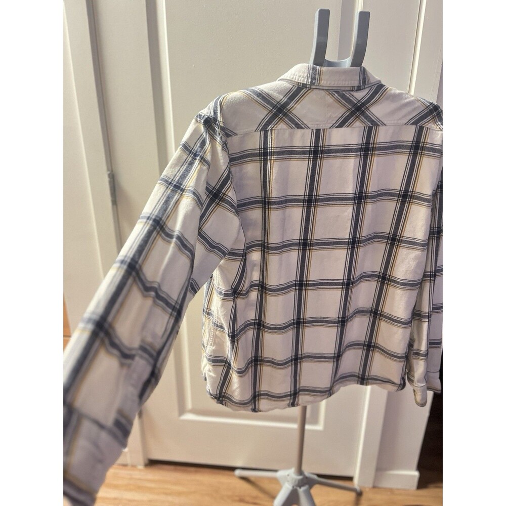 Levi’s Mens XXL Flannel Shirt White Blue Yellow Plaid Button Up Long Sleeve - Picture 4 of 16